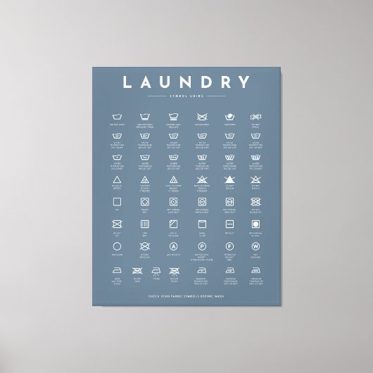 Wasserij kamer Decor Symbolen Teken Canvas Afdruk (Voorkant)