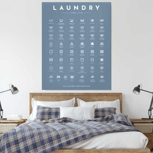 Wasserij kamer Decor Symbolen Teken Canvas Afdruk (Insitu (Slaapkamer))