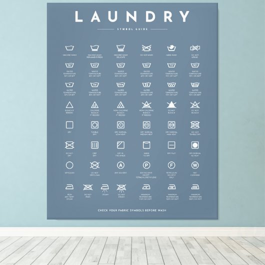 Wasserij kamer Decor Symbolen Teken Canvas Afdruk (Insitu (Houten vloer))