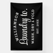 Wasserij – Minimalistische afdrukbare zwart-wit Spandoek (Verticaal)