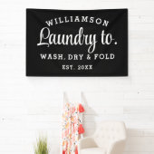 Wasserij – Minimalistische afdrukbare zwart-wit Spandoek (Insitu)