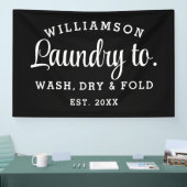Wasserij – Minimalistische afdrukbare zwart-wit Spandoek (Beurs)