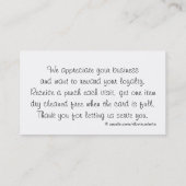 Wasserij reiniger Customer Loyalty Punch Kaart (Achterkant)