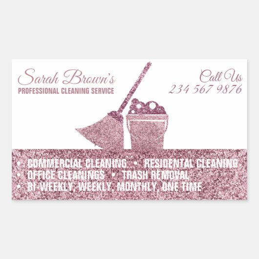 Wasserij Reiniging Wassen Janitorial Rechthoekige Sticker (Voorkant)