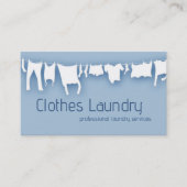 Wasserij schoonmaakdiensten Eenvoudig blauw Visitekaartje (Voorkant)