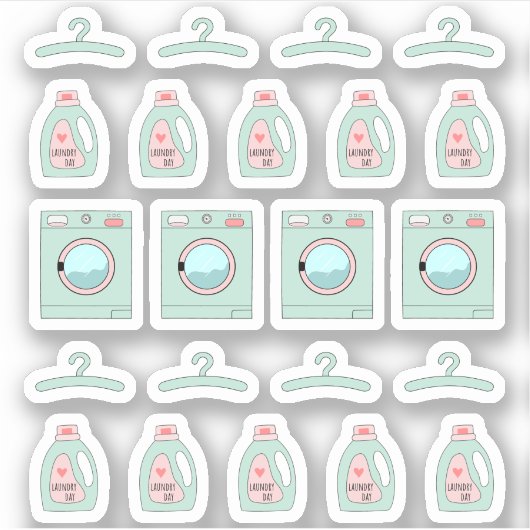 Wasserijdag reinigingsmiddel en klusjes Planner Sticker (Voorkant)