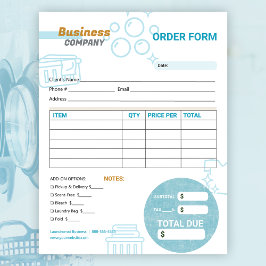 Wasserijdiensten Wasserette Bestelbon Factuurformu Notitieblok