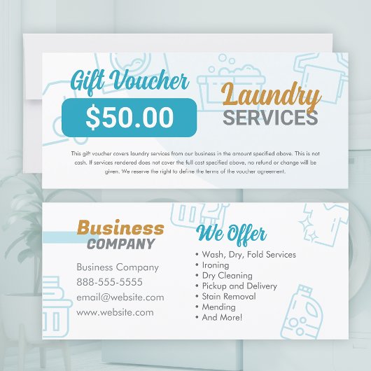 Wasserijdiensten Wasserette Dry Clean Gift Voucher