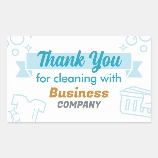 Wasserijdiensten Wasserette stomerijen Dank u Rechthoekige Sticker (Voorkant)