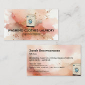 Wasserijkleding Waterverf Rosegold Visitekaartje (Voorkant / Achterkant)