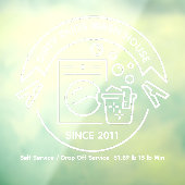 Wasserijruimte wassen-vouwen-bedrijf aanpassen raamsticker (Vel 3)