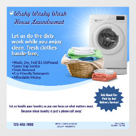 Wasserijservice aanpassen Was en vouw Raamsticker