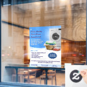 Wasserijservice aanpassen Was en vouw Raamsticker (Cafe Raam)