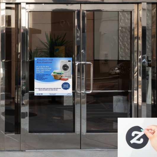 Wasserijservice aanpassen Was en vouw Raamsticker (Kantoordeur)