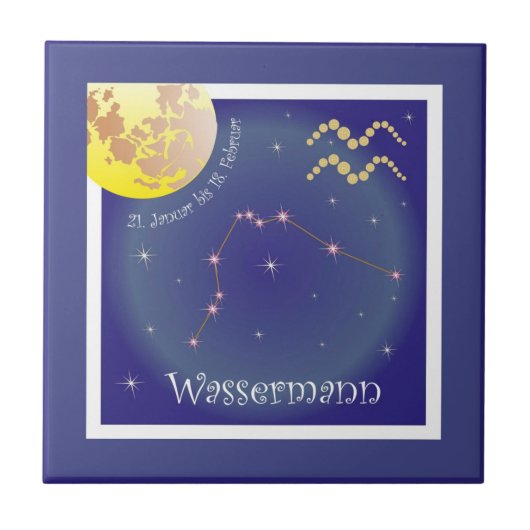 Wassermann 21. Januar bis 18. Februar Fotofliese Tegeltje (Voorkant)