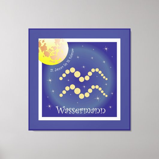 Wassermann 21. Januar bis 18. Februar Leinwand Canvas Afdruk (Voorkant)