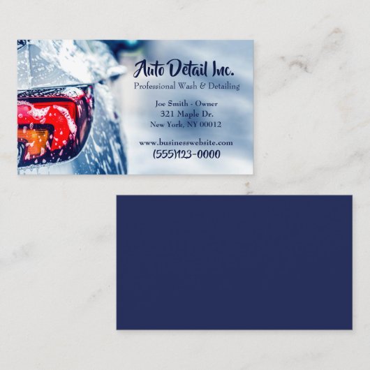 Wasservice Auto-binnenshuis details opschonen Visitekaartje (Voorkant / Achterkant)