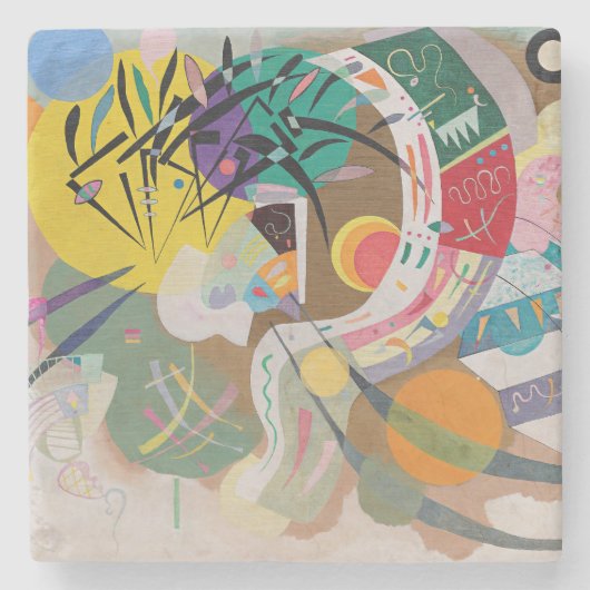 WASSIEEL KANDINSKY - Dominante curve Stenen Onderzetter (Voorkant)