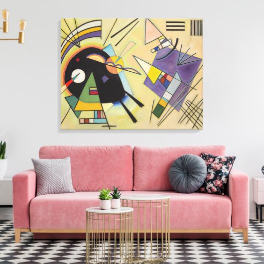 WASSIEEL KANDINSKY - zwart en viool Canvas Afdruk (Insitu (Woonkamer))