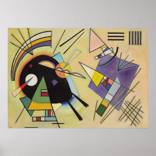 WASSIEEL KANDINSKY - zwart en viool Poster (Voorkant)