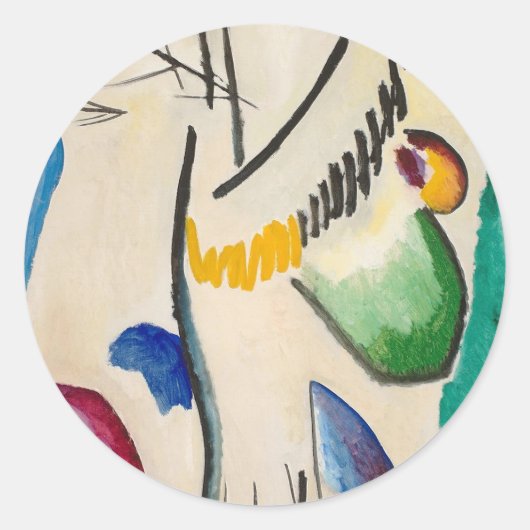 Wassily Kandinsky Abstract Artwork Ronde Sticker (Voorkant)