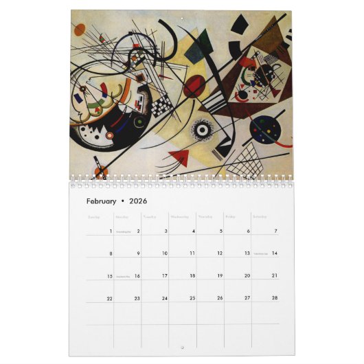 Wassily Kandinsky Abstracte kunst Kalender (Feb 2026)