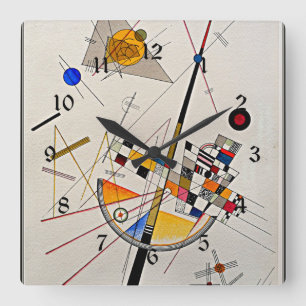 Wassily Kandinsky artwork, Delicate Spanning Vierkante Klok