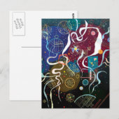 Wassily Kandinsky - Beweging Eén Abstracte Kunst Briefkaart (Voorkant / Achterkant)