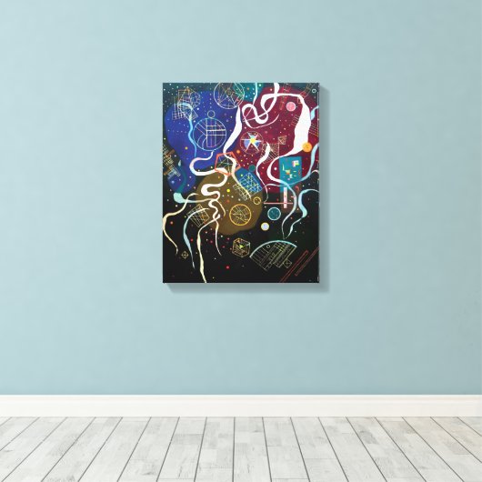 Wassily Kandinsky - Beweging één Abstracte Kunst Canvas Afdruk (Insitu (Houten vloer))