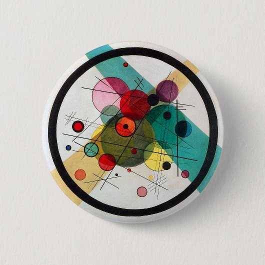 Wassily Kandinsky Circles in een Cirkel Ronde Button 5,7 Cm (Voorkant)