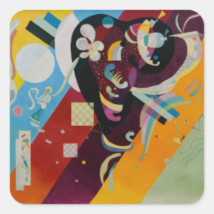 Wassily Kandinsky Compositie 9 Abstract Schilderij Vierkante Sticker