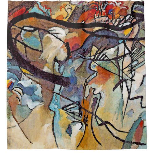 Wassily Kandinsky - Compositie Five Abstracte Kuns Douchegordijn (Voorkant)