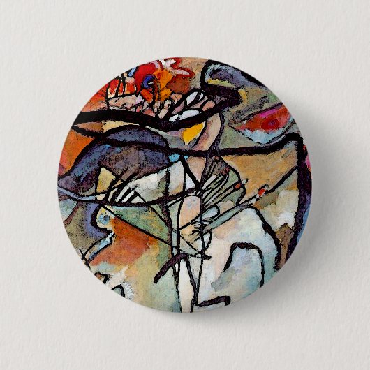 Wassily Kandinsky - Compositie Vijf Abstracte Kuns Ronde Button 5,7 Cm (Voorkant)
