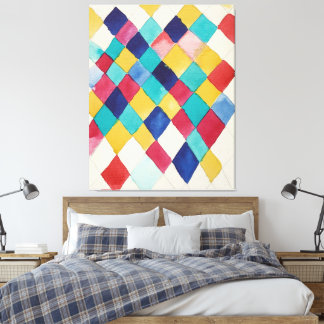 Wassily Kandinsky - Farbstudie mit Rauten  Canvas Afdruk