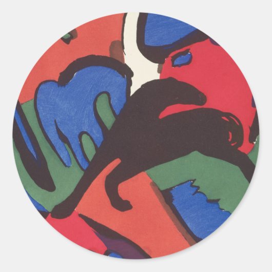 Wassily Kandinsky Franz Marc Blue Rider Painting Ronde Sticker (Voorkant)