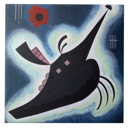 Wassily Kandinsky - Gepunte Zwart, Tegeltje (Voorkant)