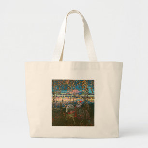 Wassily Kandinsky Het rijdende paar Russische kuns Grote Tote Bag