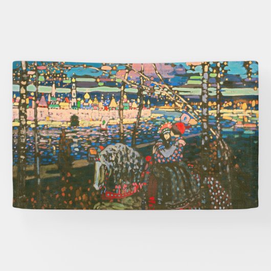 Wassily Kandinsky Het rijdende paar Russische kuns Spandoek (Horizontaal)