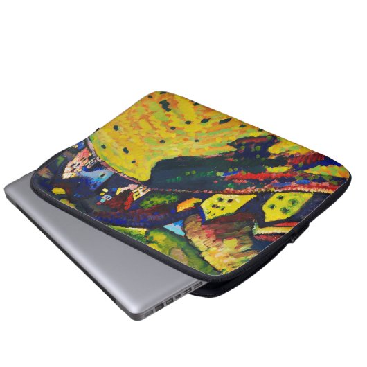 Wassily Kandinsky Houses in Murnau. Expressionisme Laptop Sleeve (Voorkant onderkant)