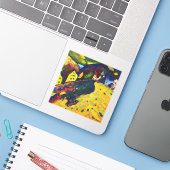 Wassily Kandinsky Houses in Murnau. Expressionisme Sticker (Laptop met iPhone)