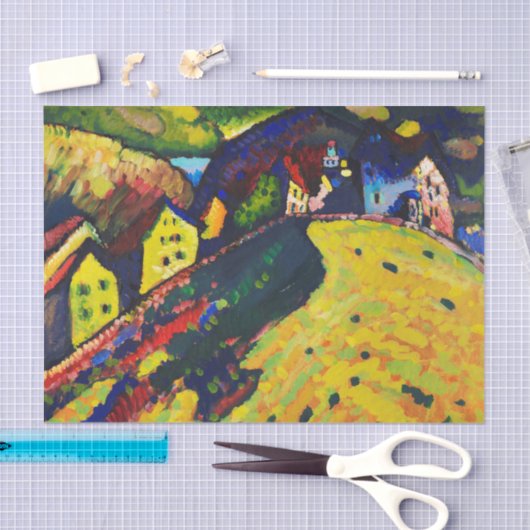 Wassily Kandinsky Houses in Murnau. Expressionisme Tissuepapier (Craft)