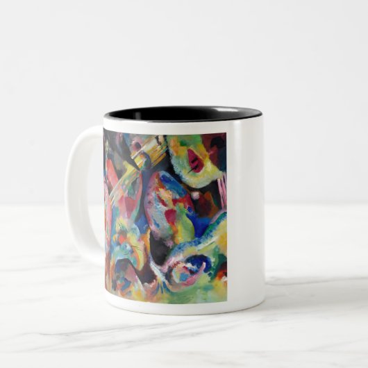 Wassily  Kandinsky Improvisation Flood (1914) Tweekleurige Koffiemok (Voorkant links)