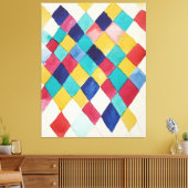 Wassily Kandinsky - Kleurstudie met ruiten Canvas Afdruk (Insitu (Woonkamer))