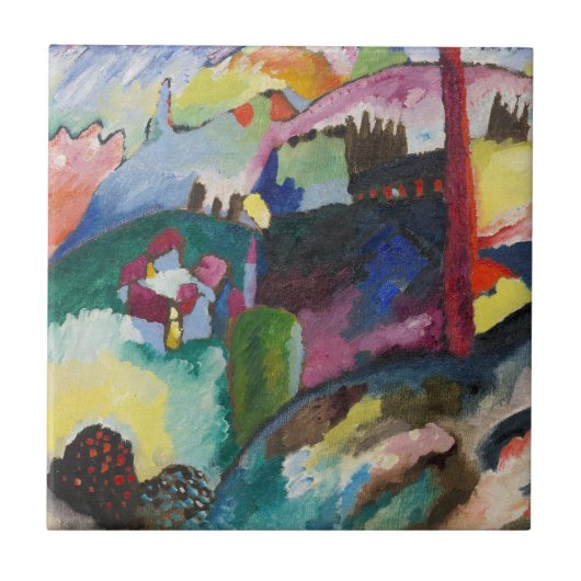 Wassily Kandinsky Landschap met Factory Chimney Tegeltje (Voorkant)