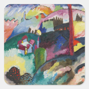 Wassily Kandinsky Landschap met Factory Chimney Vierkante Sticker