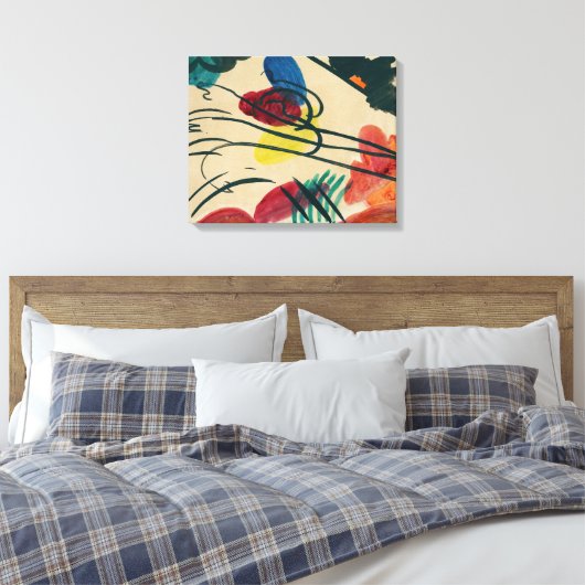 Wassily Kandinsky - Met Drie Ruiters (1910) - Canvas Afdruk (Insitu (Slaapkamer))