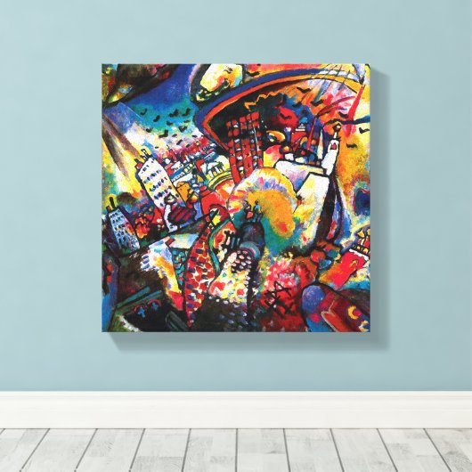 Wassily Kandinsky - Moskouse Cityscape Abstract Ar Canvas Afdruk (Insitu (Houten vloer))