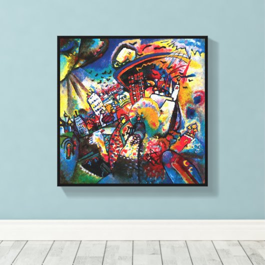 Wassily Kandinsky - Moskouse Cityscape Abstract Ar Canvas Afdruk (Insitu (Houten vloer))