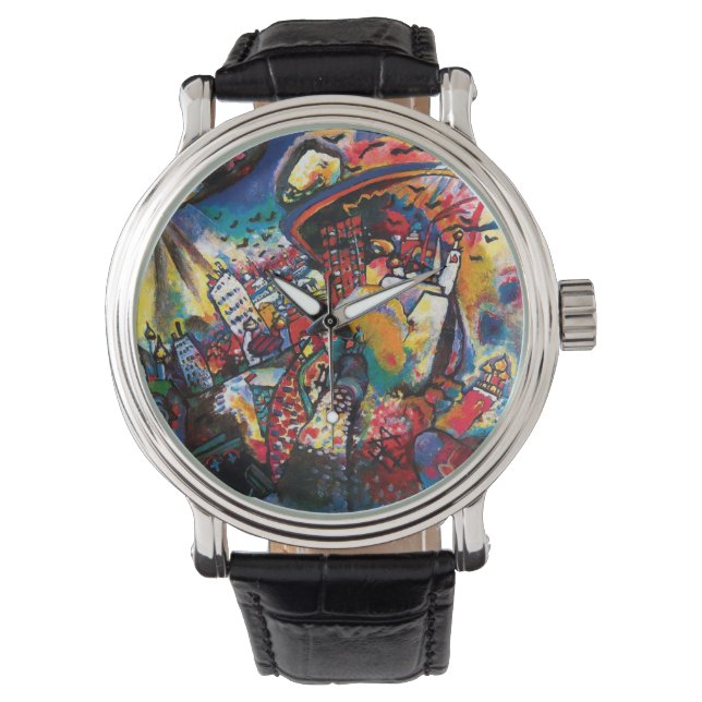 Wassily Kandinsky - Moskouse Cityscape Abstract Ar Horloge (Voorkant)