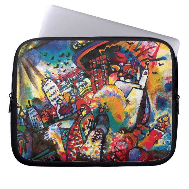 Wassily Kandinsky - Moskouse Cityscape Abstract Ar Laptop Sleeve (Voorkant)
